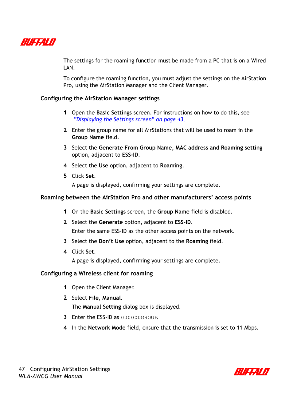 Buffalo Technology AirStation Pro WLA-AWCG User Manual | Page 50 / 96