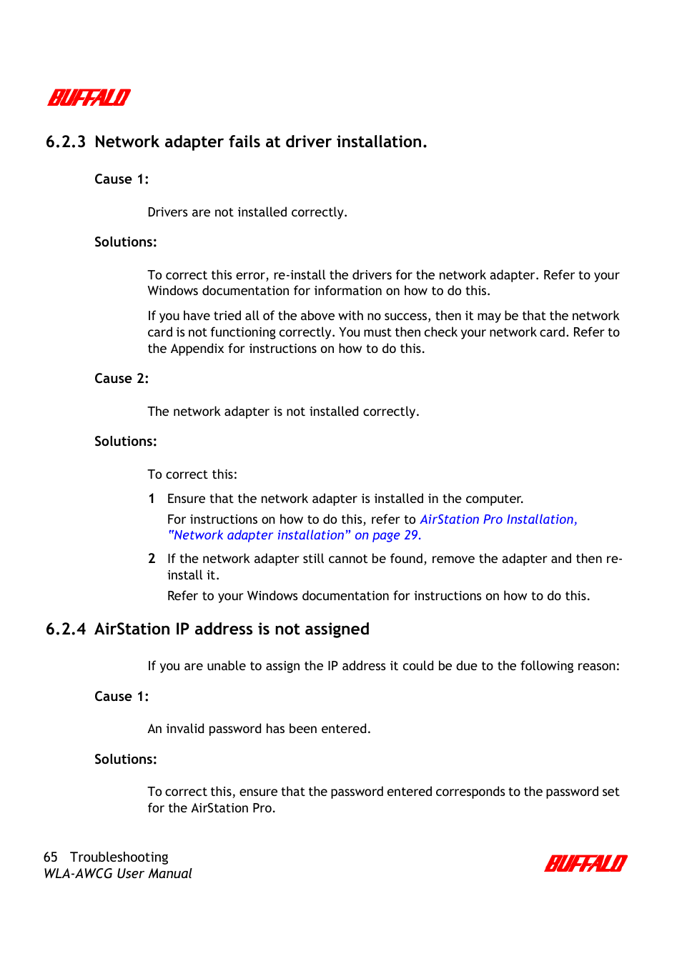 Buffalo Technology AirStation Pro WLA-AWCG User Manual | Page 68 / 96