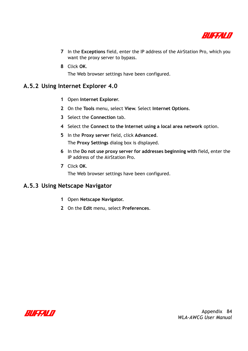 Buffalo Technology AirStation Pro WLA-AWCG User Manual | Page 87 / 96