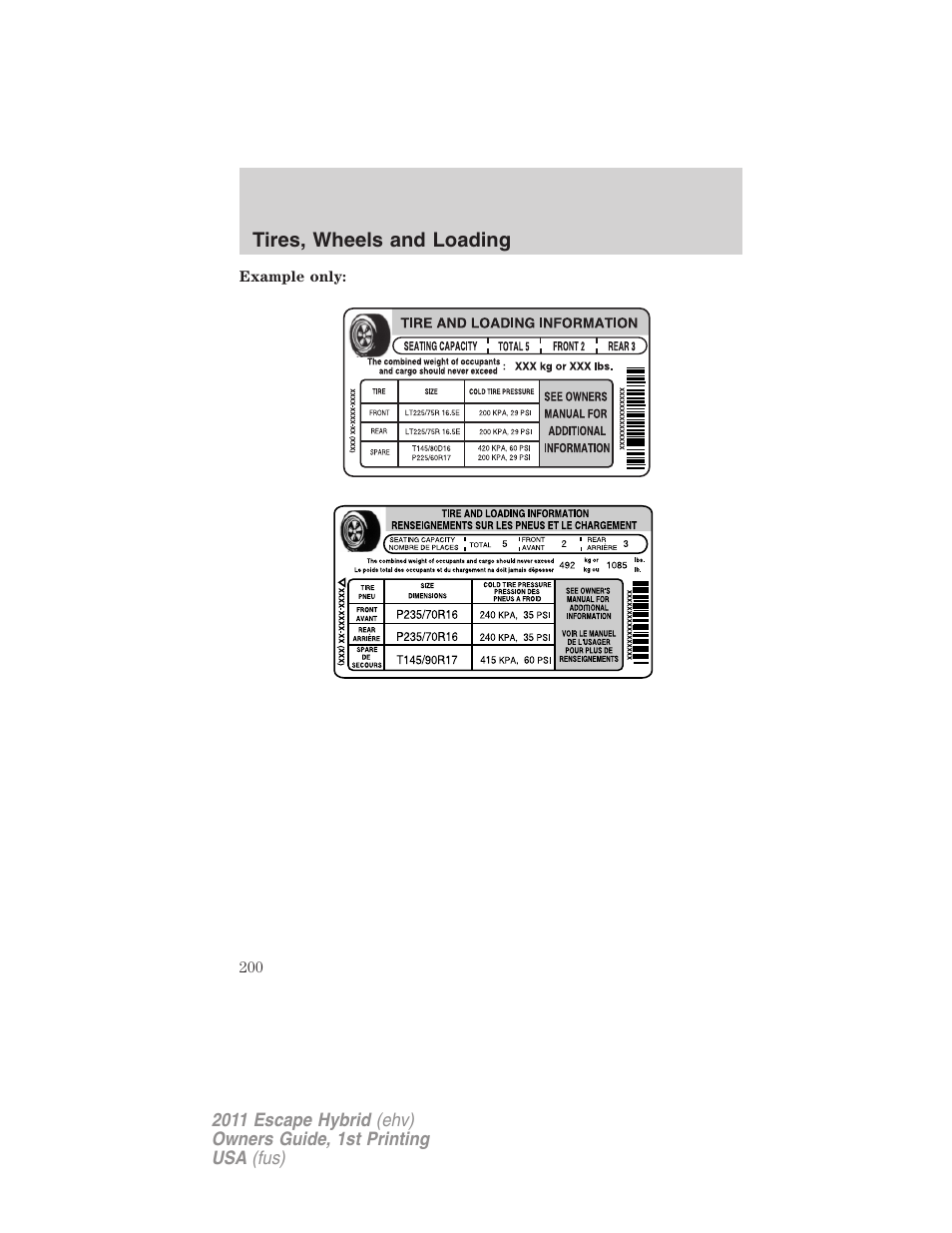 FORD 2011 Escape Hybrid v.1 User Manual | Page 200 / 363