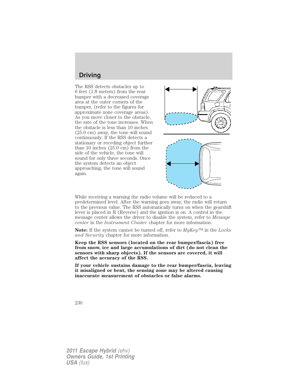 Driving | FORD 2011 Escape Hybrid v.1 User Manual | Page 230 / 363