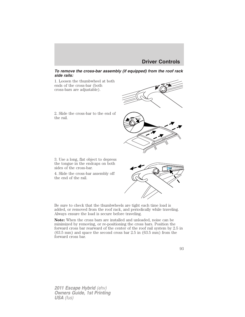 Driver controls | FORD 2011 Escape Hybrid v.1 User Manual | Page 93 / 363