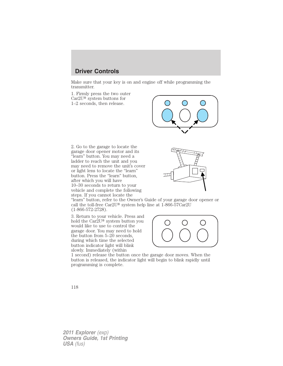Driver controls | FORD 2011 Explorer v.1 User Manual | Page 119 / 449