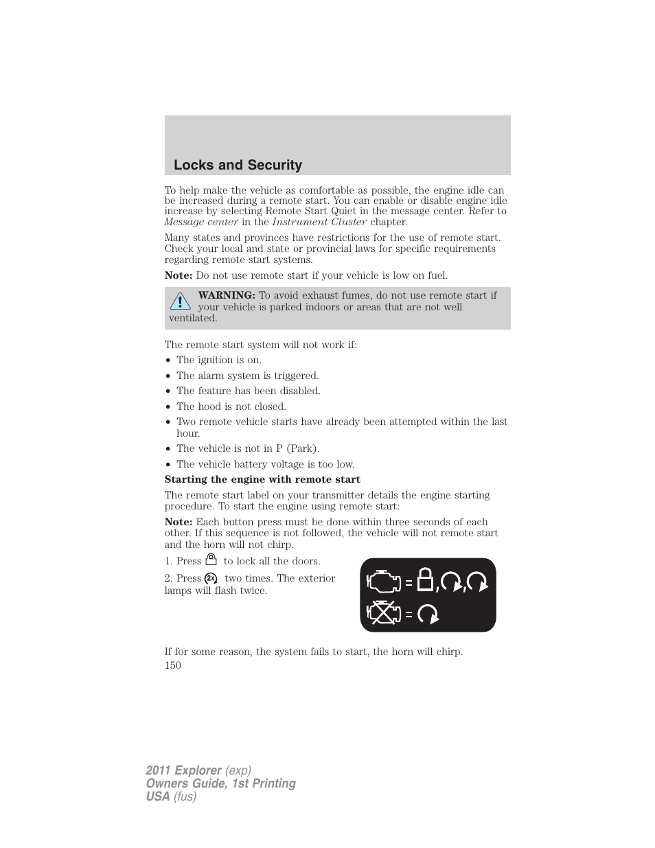 Locks and security | FORD 2011 Explorer v.1 User Manual | Page 151 / 449