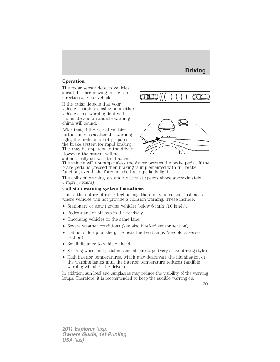 Driving | FORD 2011 Explorer v.1 User Manual | Page 302 / 449