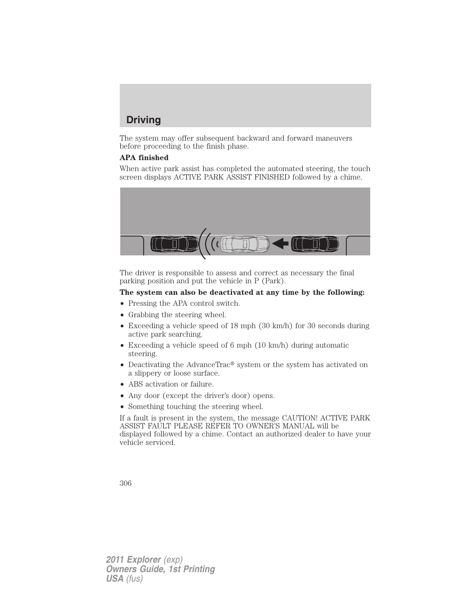 Driving | FORD 2011 Explorer v.1 User Manual | Page 307 / 449