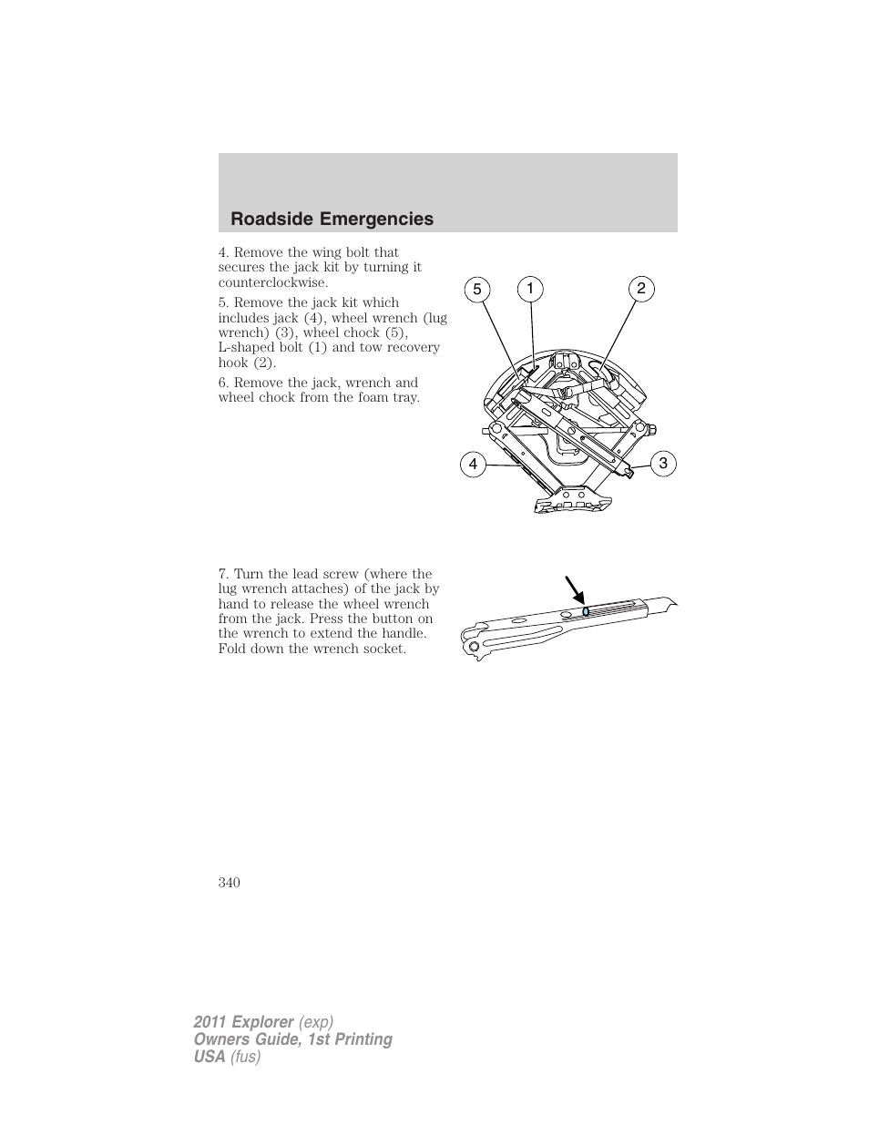 Roadside emergencies | FORD 2011 Explorer v.1 User Manual | Page 341 / 449