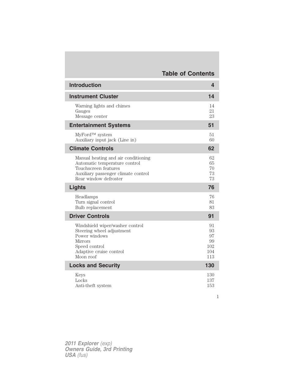FORD 2011 Explorer v.2 User Manual | 448 pages