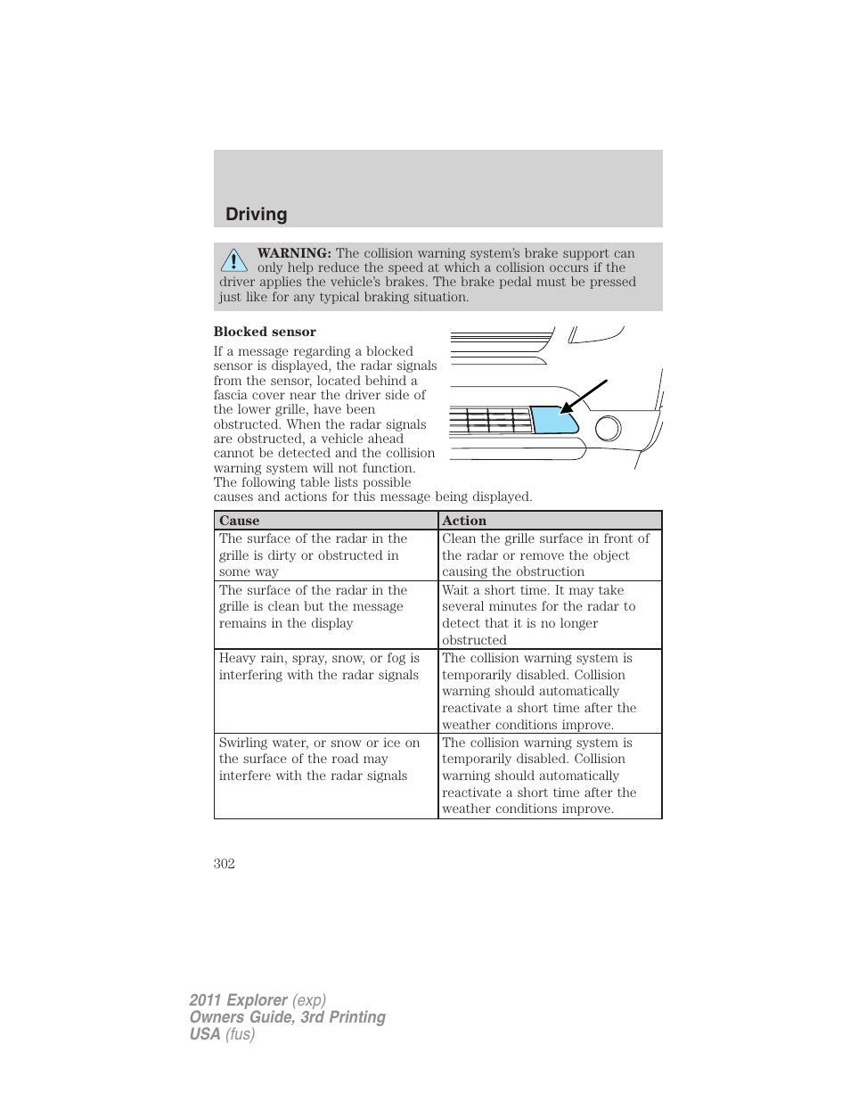 Driving | FORD 2011 Explorer v.2 User Manual | Page 302 / 448