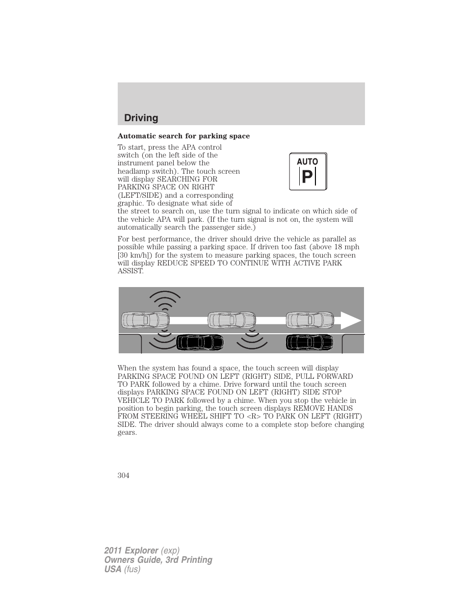 Driving | FORD 2011 Explorer v.2 User Manual | Page 304 / 448