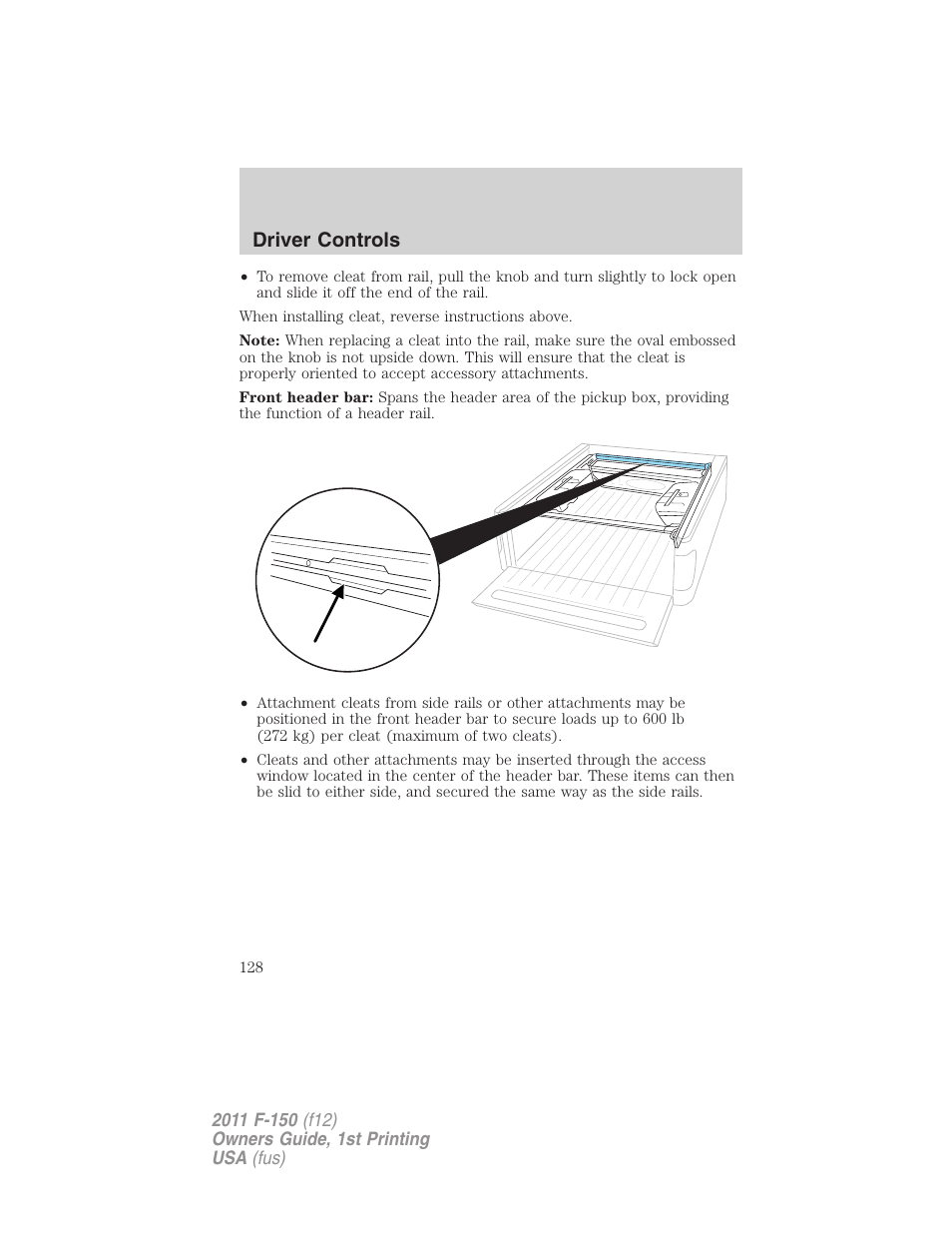 Driver controls | FORD 2011 F-150 v.1 User Manual | Page 128 / 461