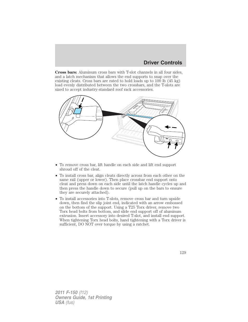 Driver controls | FORD 2011 F-150 v.1 User Manual | Page 129 / 461