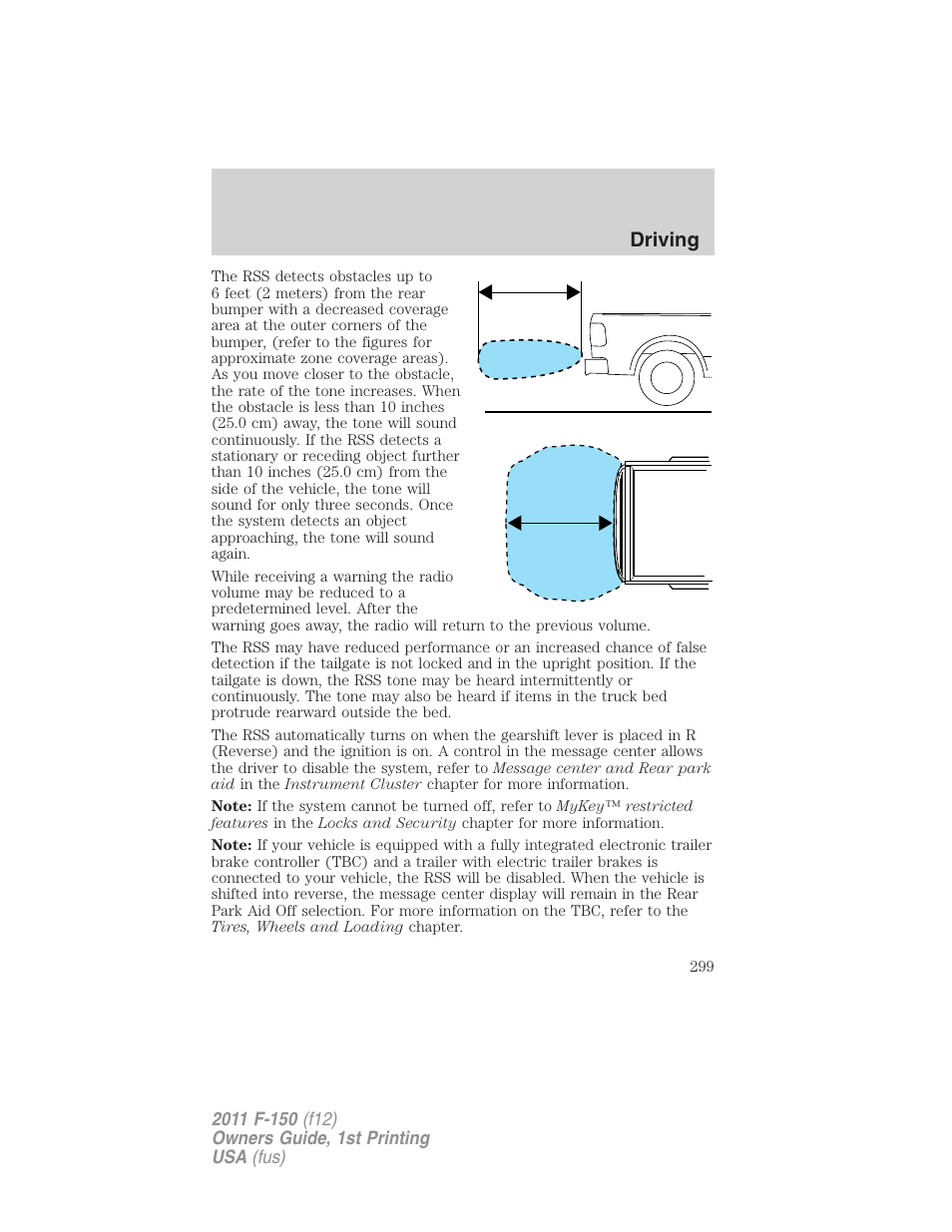 Driving | FORD 2011 F-150 v.1 User Manual | Page 299 / 461