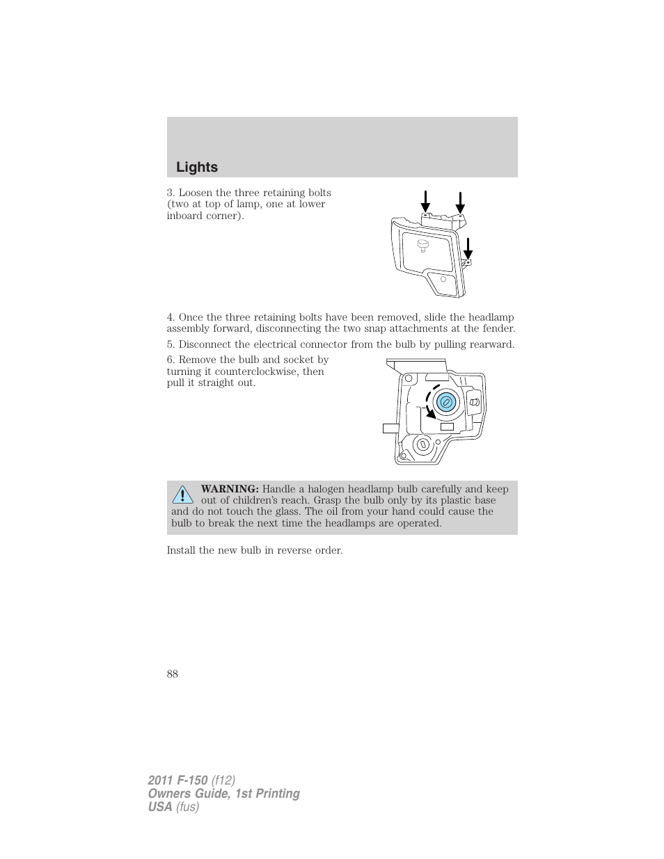 Lights | FORD 2011 F-150 v.1 User Manual | Page 88 / 461