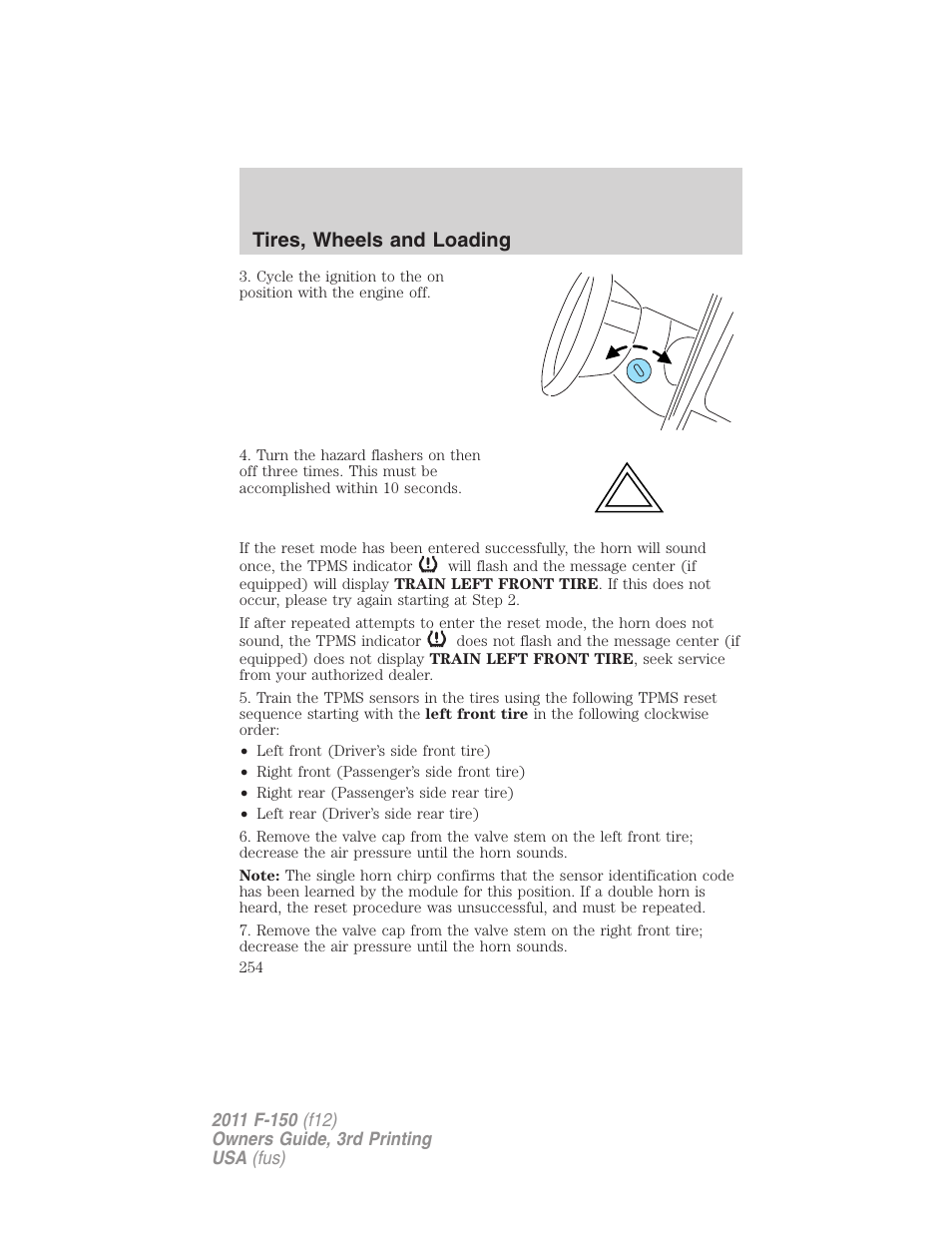 Tires, wheels and loading | FORD 2011 F-150 v.3 User Manual | Page 254 / 464