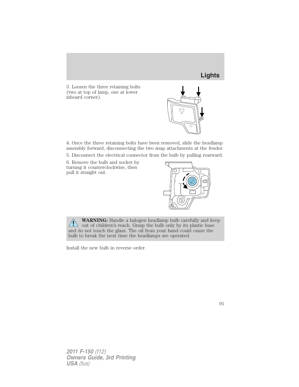 Lights | FORD 2011 F-150 v.3 User Manual | Page 91 / 464