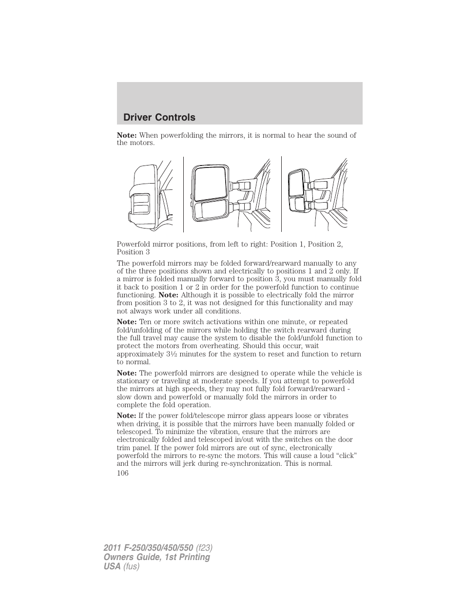Driver controls | FORD 2011 F-550 v.1 User Manual | Page 106 / 441