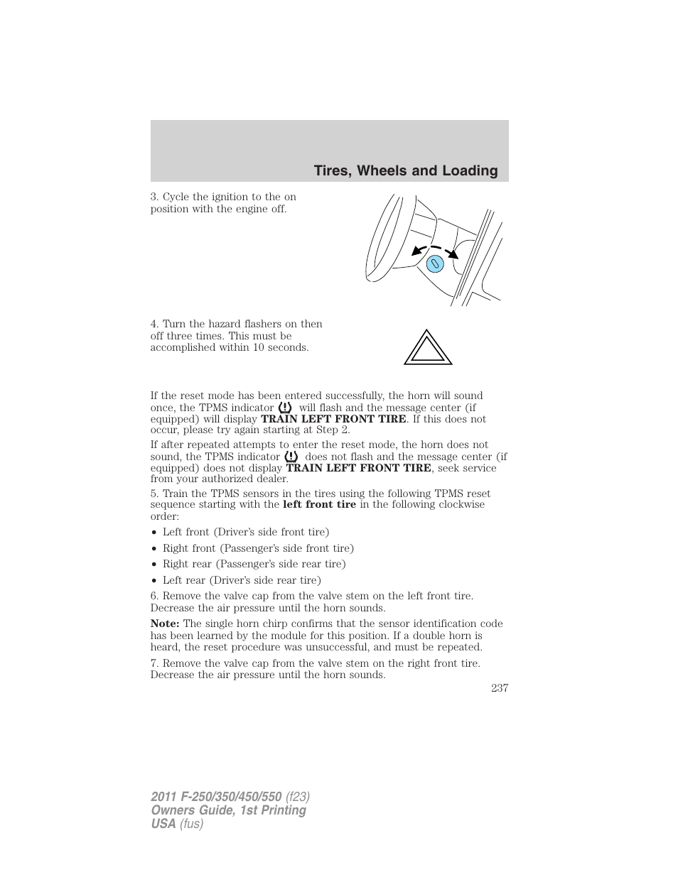 Tires, wheels and loading | FORD 2011 F-550 v.1 User Manual | Page 237 / 441