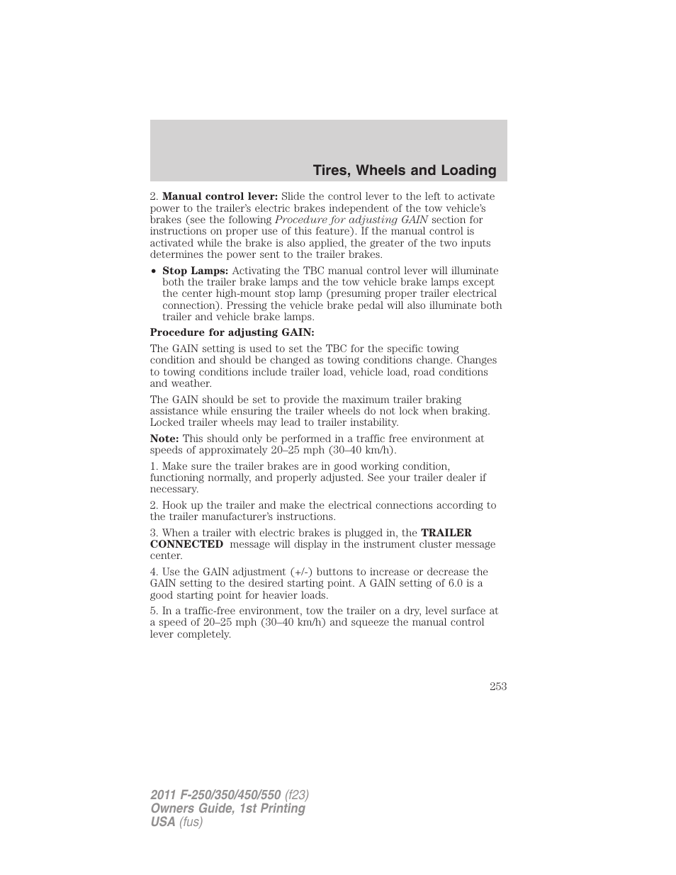 Tires, wheels and loading | FORD 2011 F-550 v.1 User Manual | Page 253 / 441