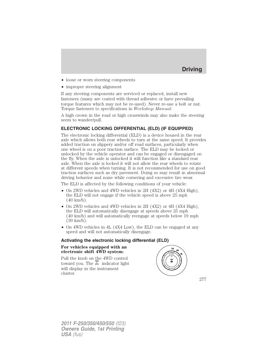 Driving | FORD 2011 F-550 v.1 User Manual | Page 277 / 441