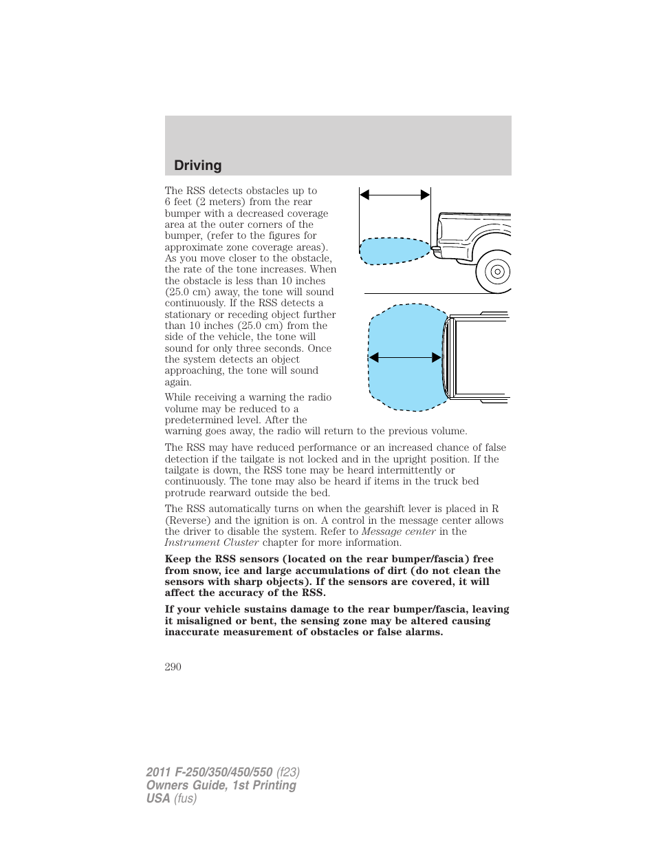 Driving | FORD 2011 F-550 v.1 User Manual | Page 290 / 441