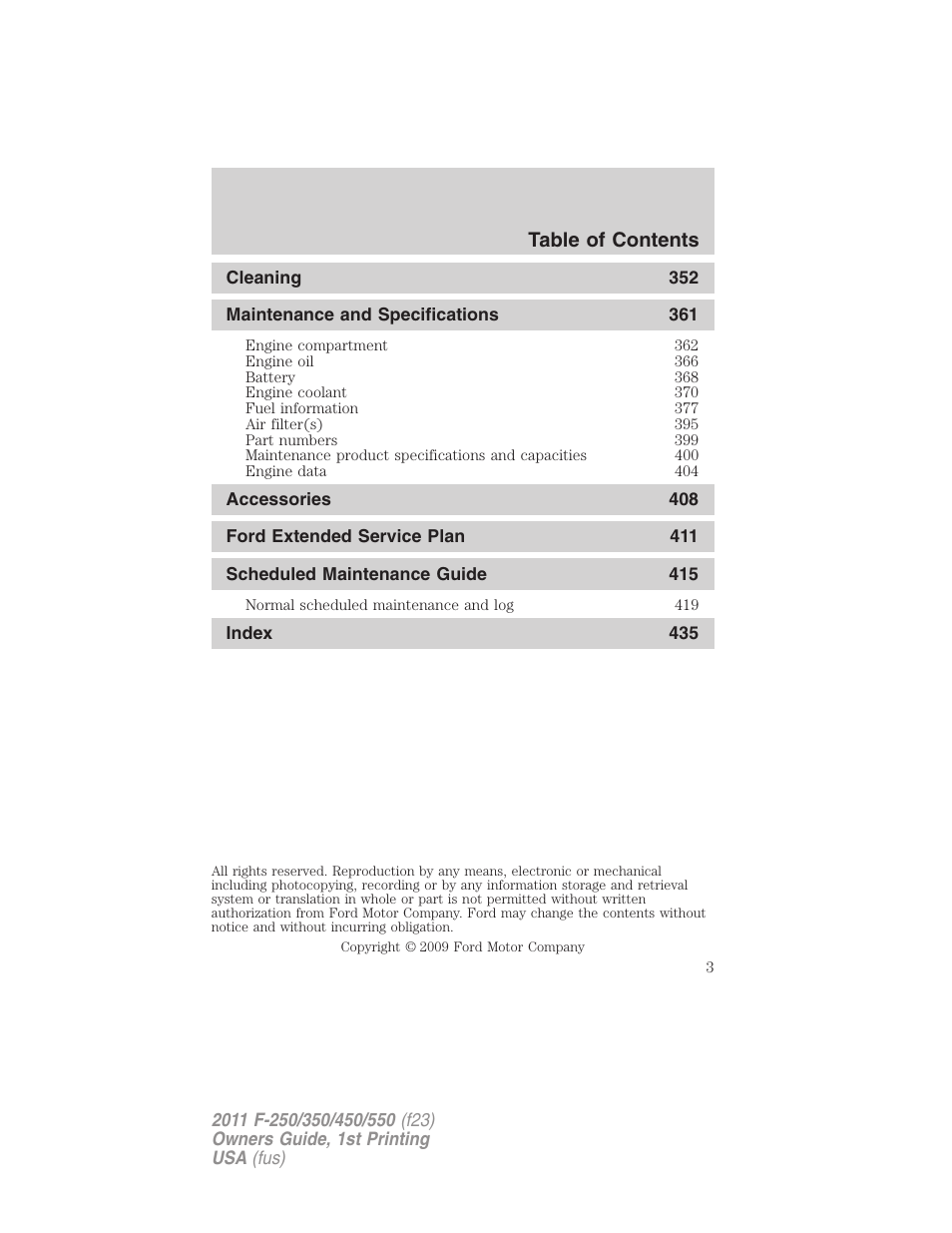 FORD 2011 F-550 v.1 User Manual | Page 3 / 441