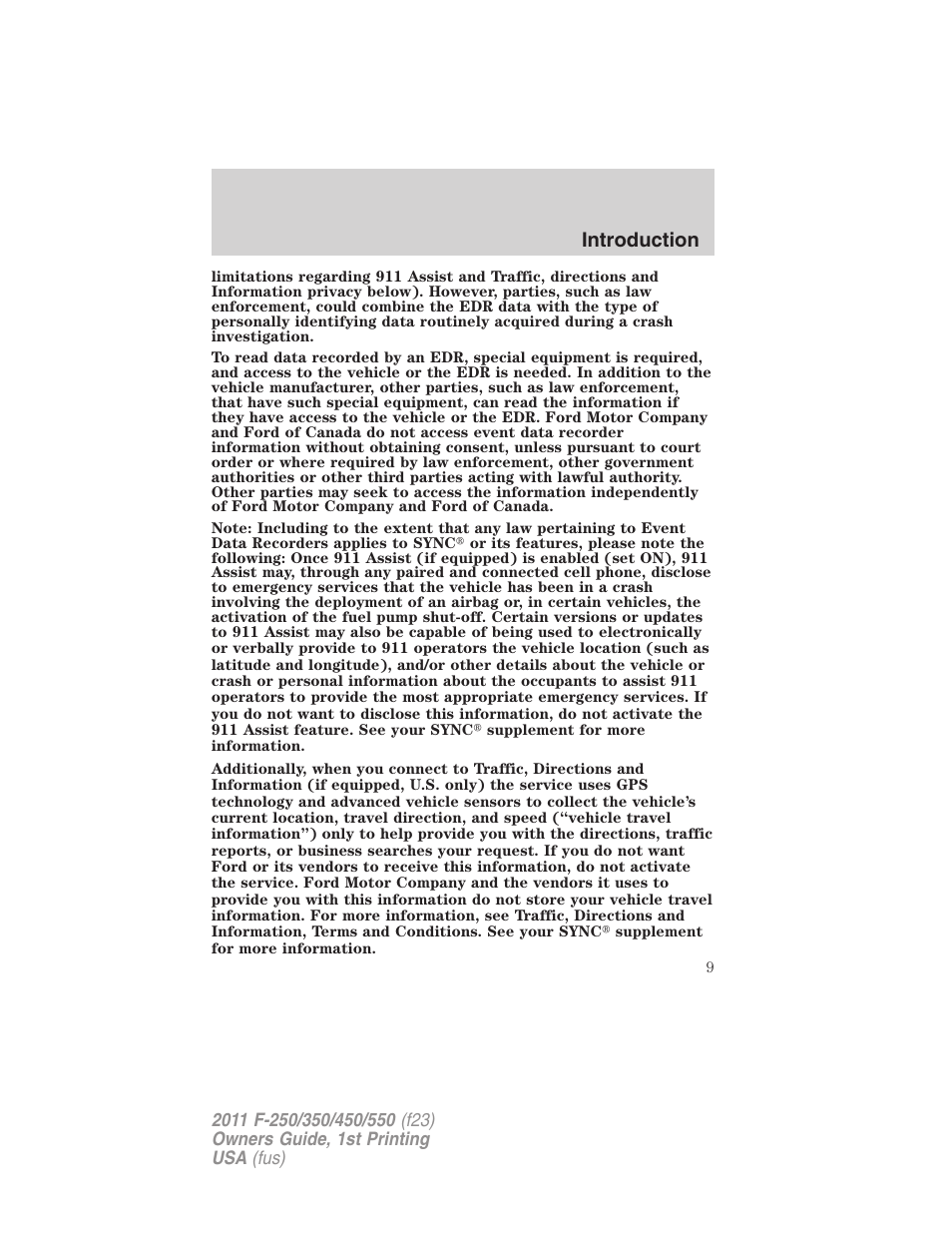 Introduction | FORD 2011 F-550 v.1 User Manual | Page 9 / 441