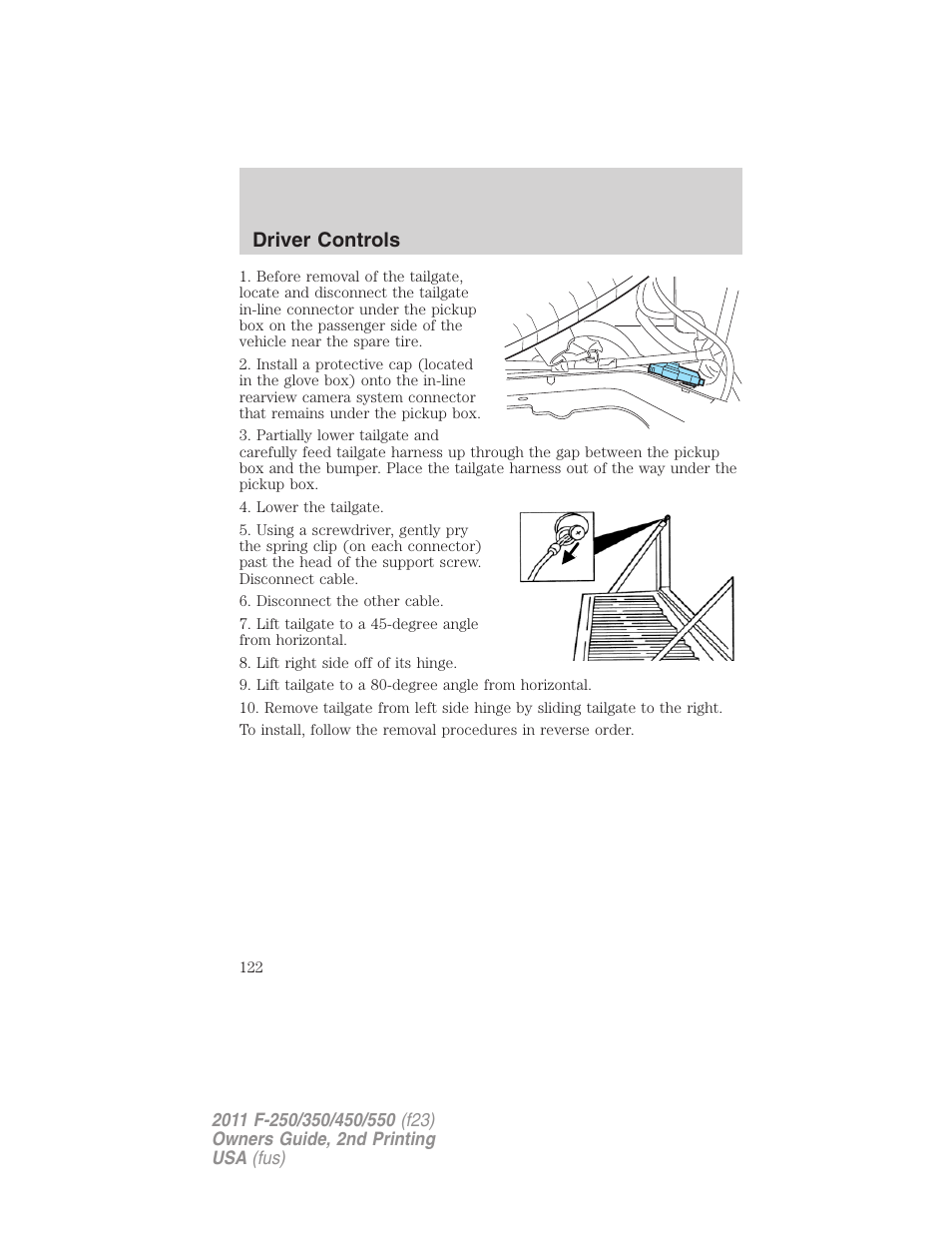 Driver controls | FORD 2011 F-550 v.2 User Manual | Page 122 / 448