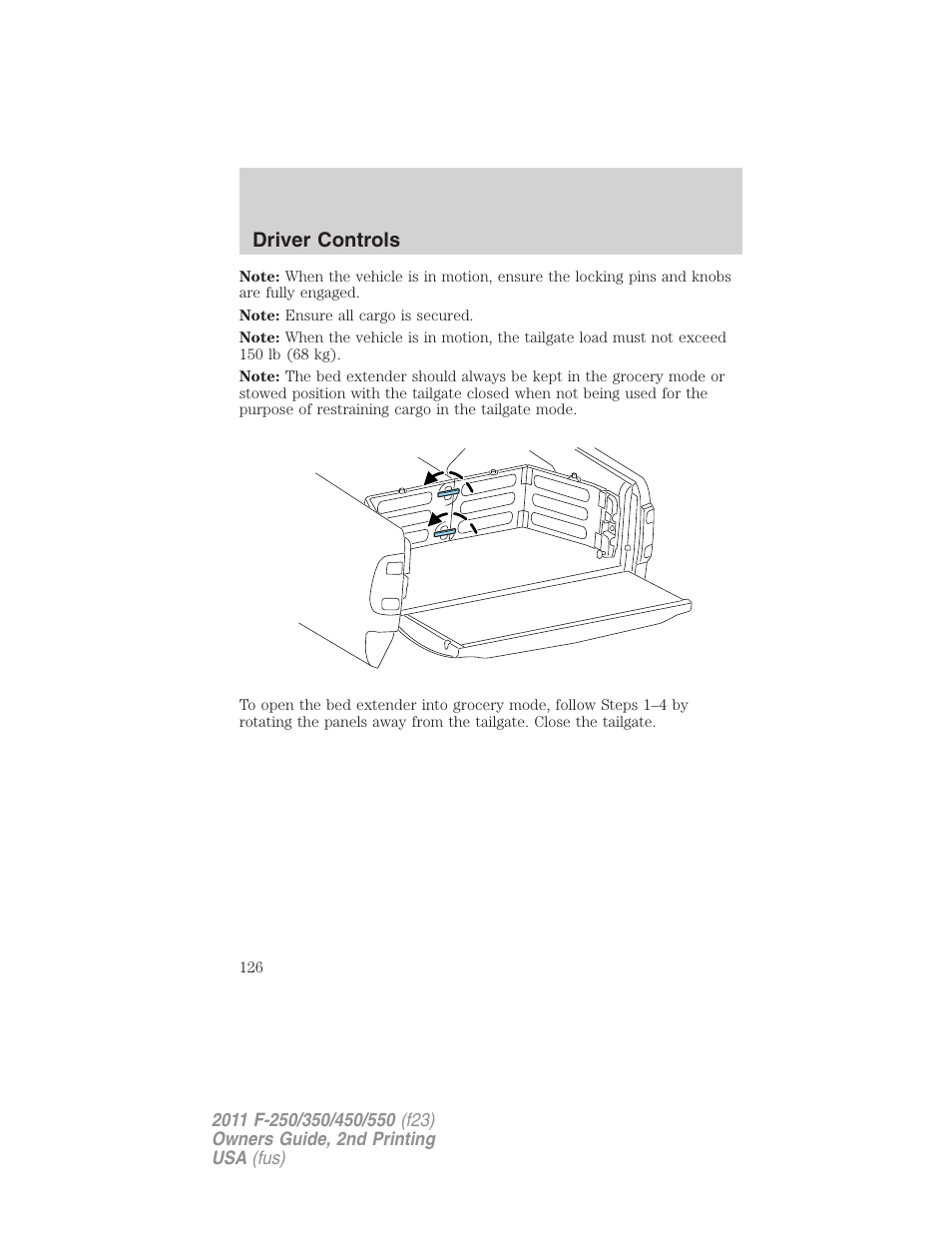 Driver controls | FORD 2011 F-550 v.2 User Manual | Page 126 / 448