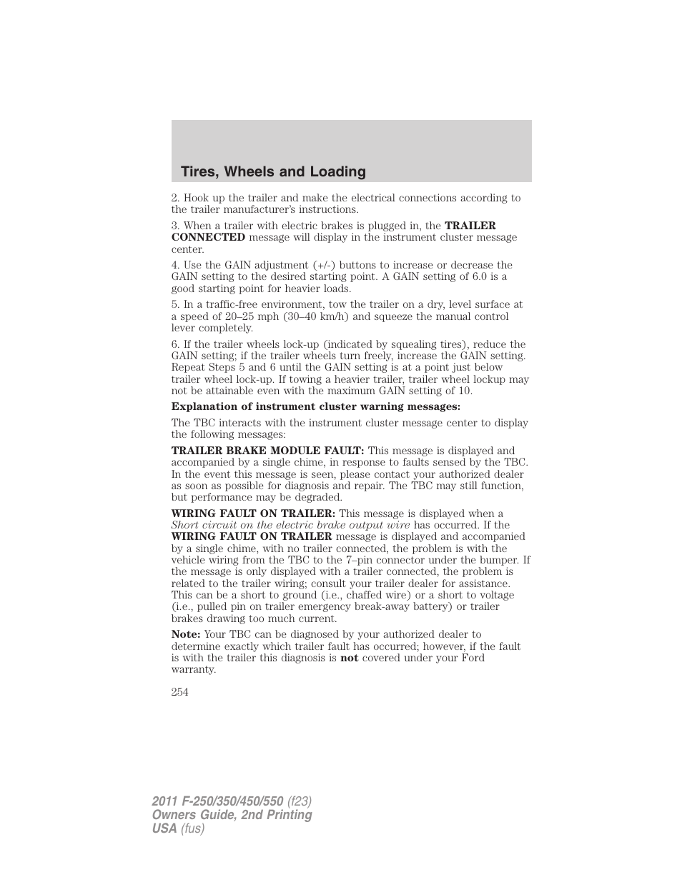 Tires, wheels and loading | FORD 2011 F-550 v.2 User Manual | Page 254 / 448