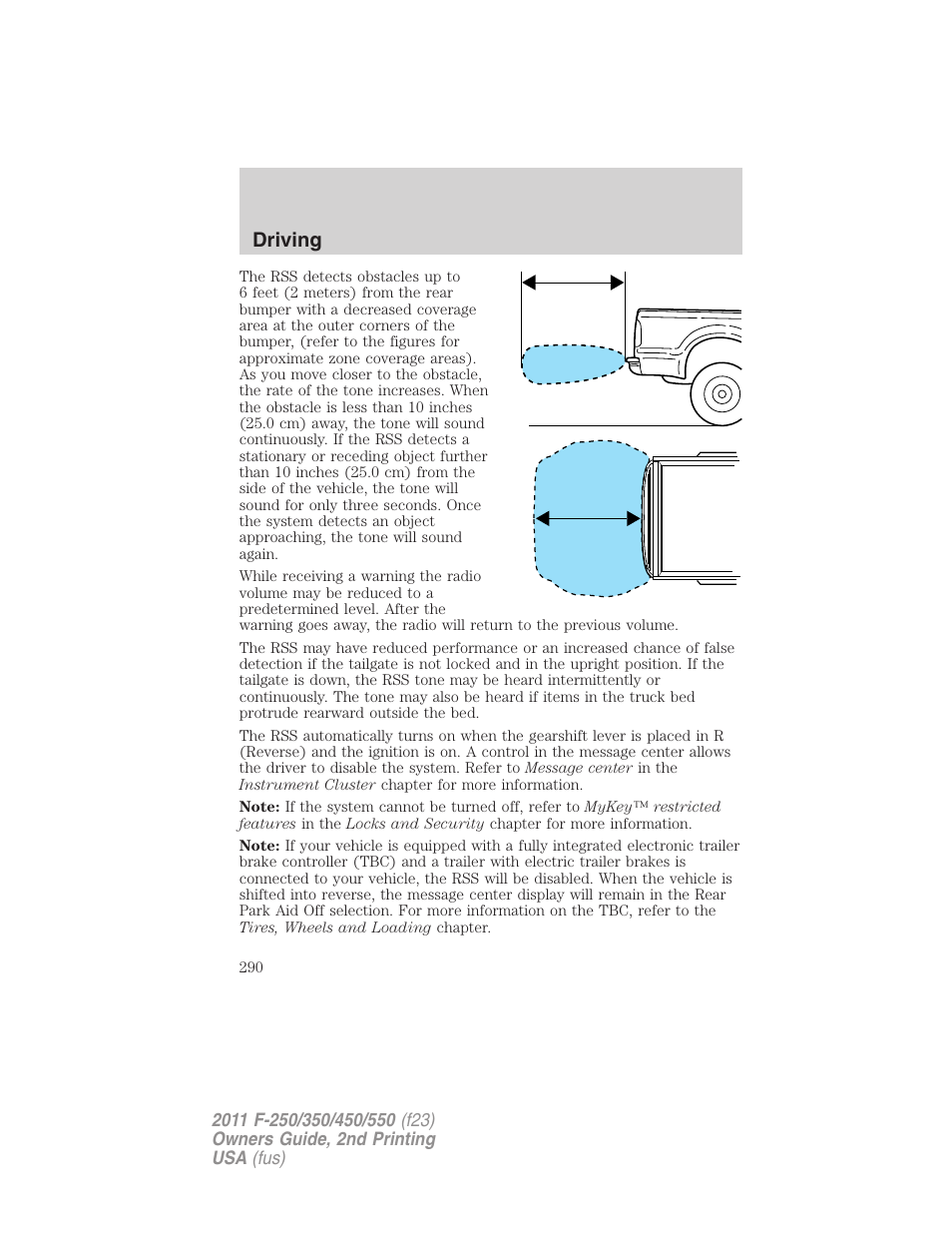 Driving | FORD 2011 F-550 v.2 User Manual | Page 290 / 448