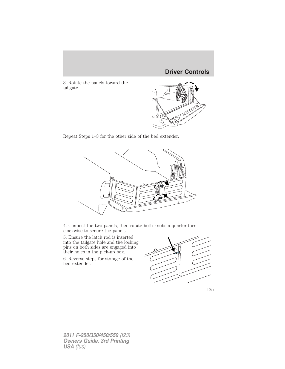 Driver controls | FORD 2011 F-550 v.3 User Manual | Page 125 / 442