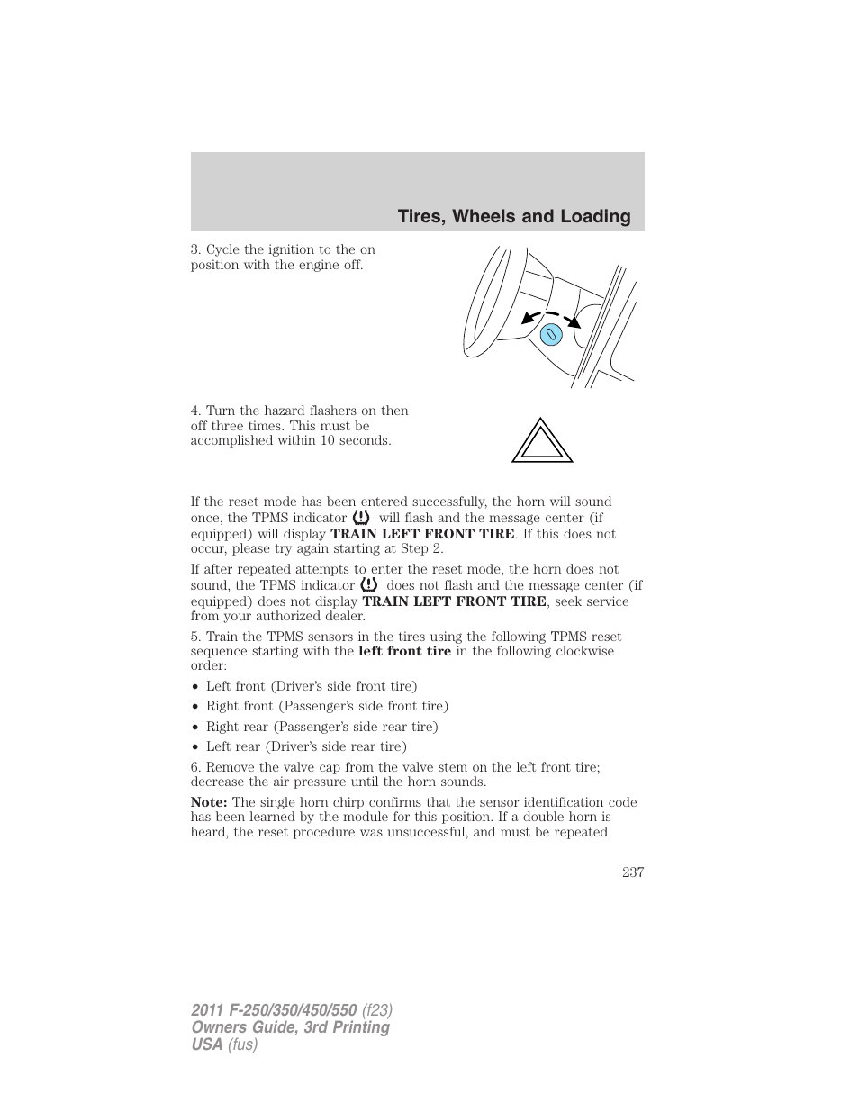 Tires, wheels and loading | FORD 2011 F-550 v.3 User Manual | Page 237 / 442