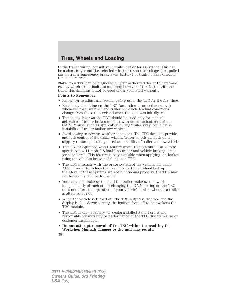 Tires, wheels and loading | FORD 2011 F-550 v.3 User Manual | Page 254 / 442