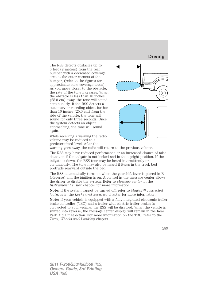 Driving | FORD 2011 F-550 v.3 User Manual | Page 289 / 442