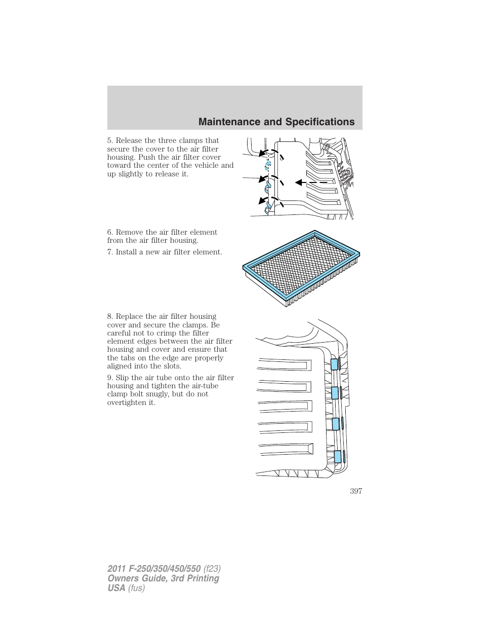 Maintenance and specifications | FORD 2011 F-550 v.3 User Manual | Page 397 / 442