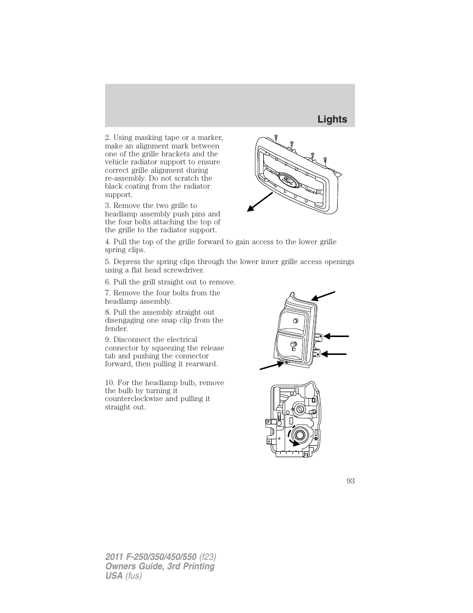Lights | FORD 2011 F-550 v.3 User Manual | Page 93 / 442