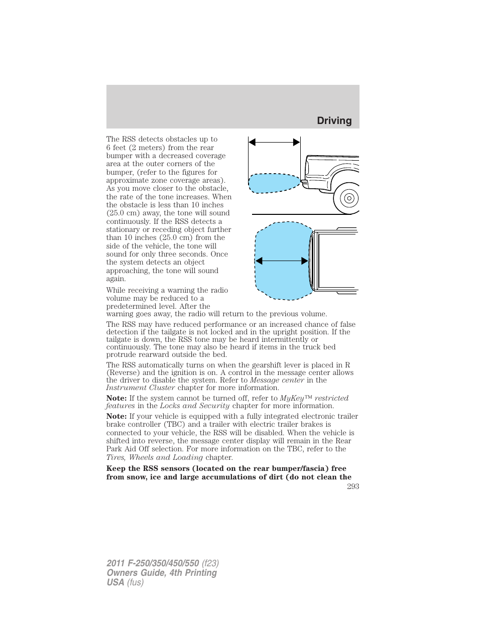 Driving | FORD 2011 F-550 v.4 User Manual | Page 293 / 449