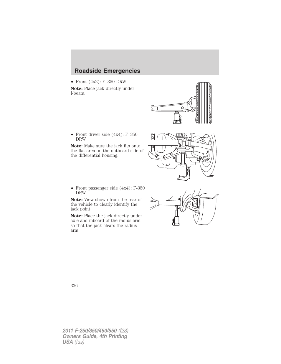 Roadside emergencies | FORD 2011 F-550 v.4 User Manual | Page 336 / 449