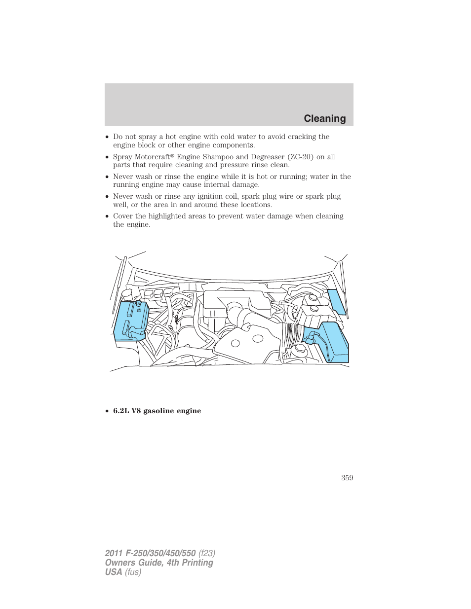 Cleaning | FORD 2011 F-550 v.4 User Manual | Page 359 / 449