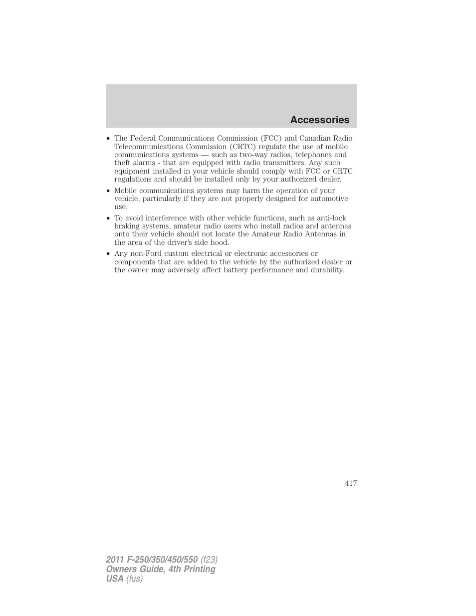 Accessories | FORD 2011 F-550 v.4 User Manual | Page 417 / 449