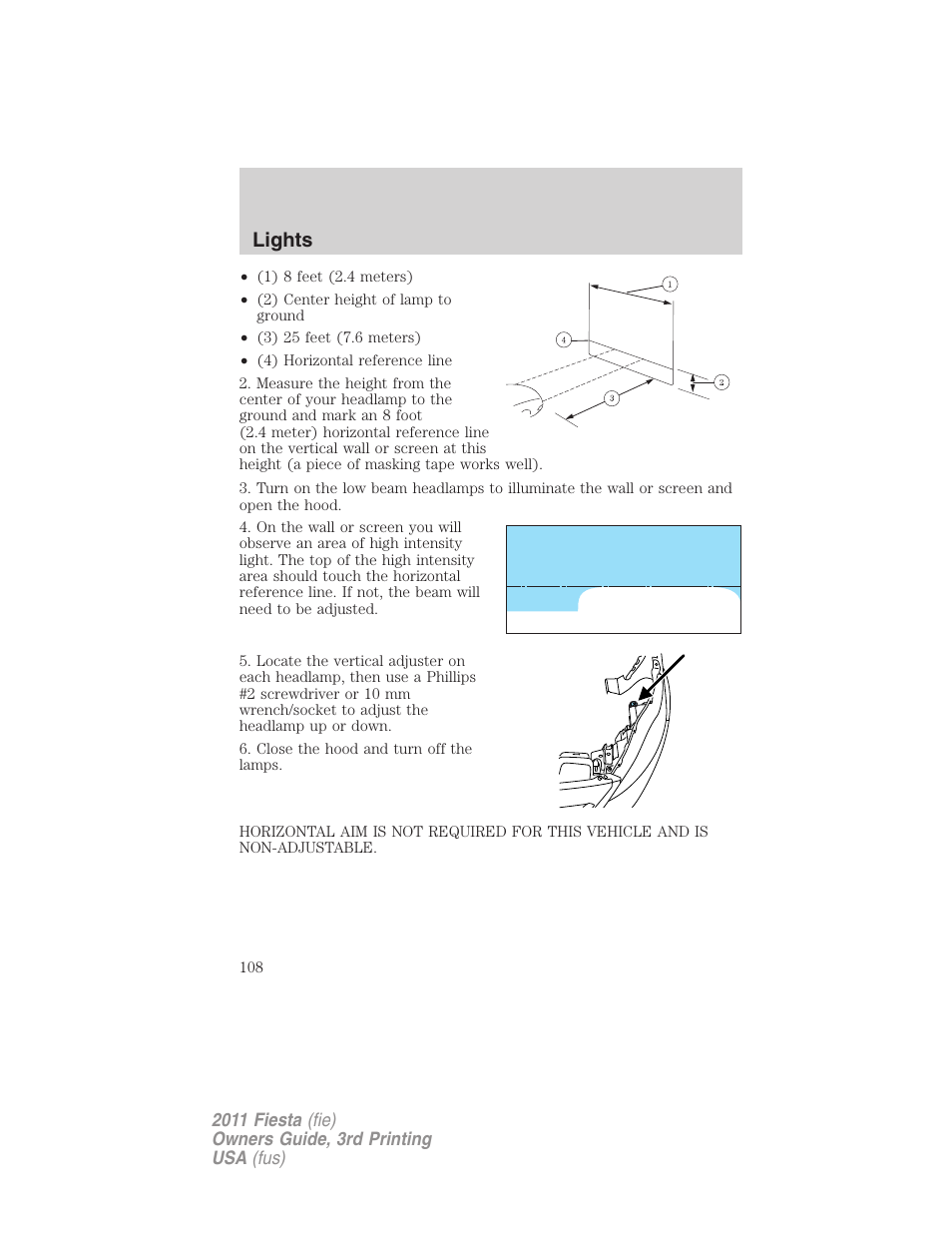 Lights | FORD 2011 Fiesta v.3 User Manual | Page 108 / 356