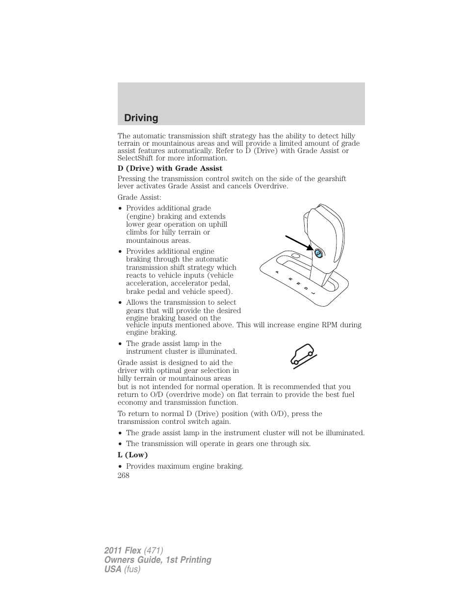 Driving | FORD 2011 Flex v.1 User Manual | Page 268 / 418