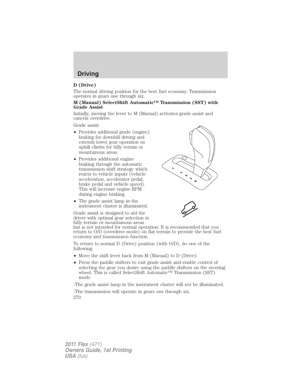 Driving | FORD 2011 Flex v.1 User Manual | Page 270 / 418