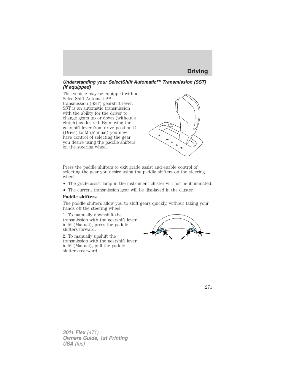 Driving | FORD 2011 Flex v.1 User Manual | Page 271 / 418