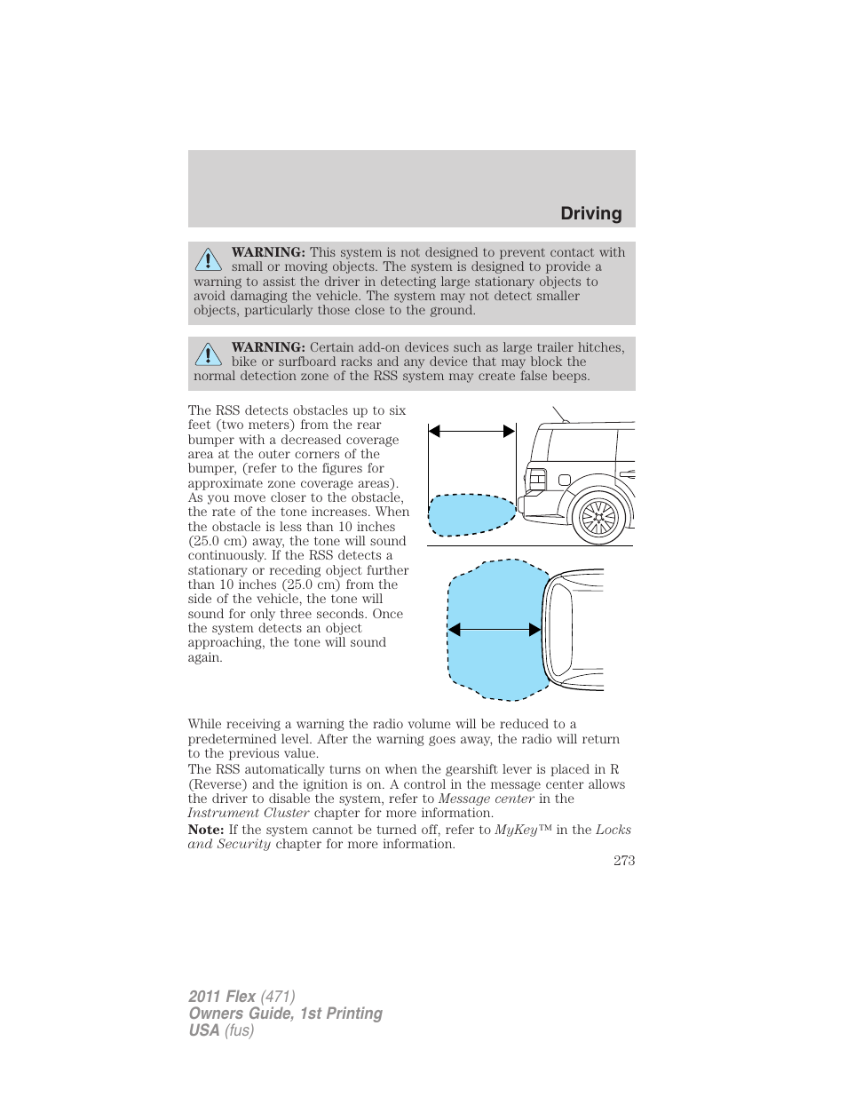 Driving | FORD 2011 Flex v.1 User Manual | Page 273 / 418