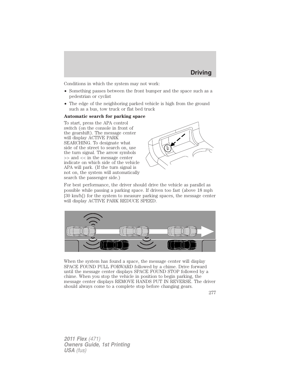 Driving | FORD 2011 Flex v.1 User Manual | Page 277 / 418