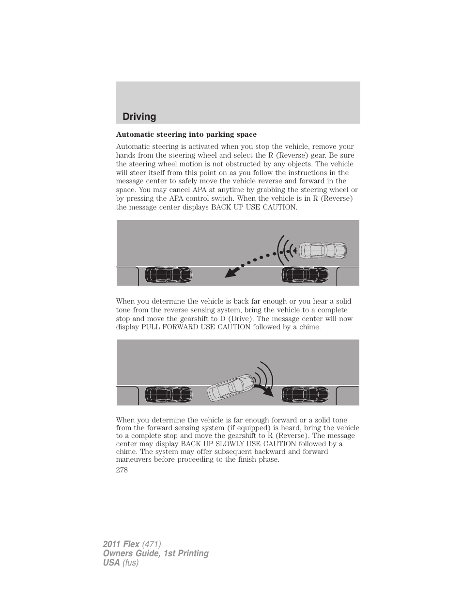 Driving | FORD 2011 Flex v.1 User Manual | Page 278 / 418