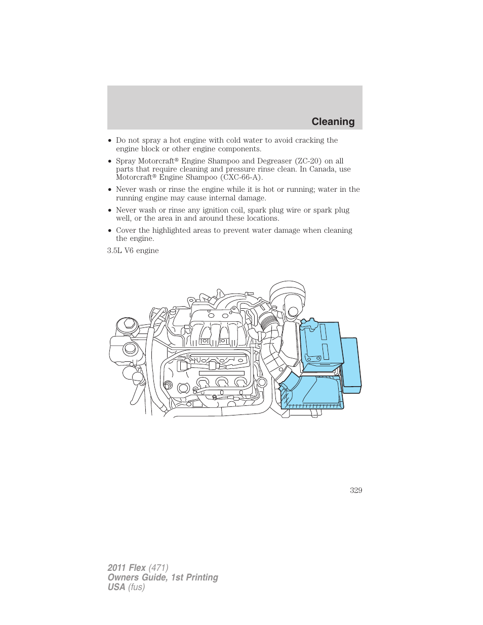 Cleaning | FORD 2011 Flex v.1 User Manual | Page 329 / 418