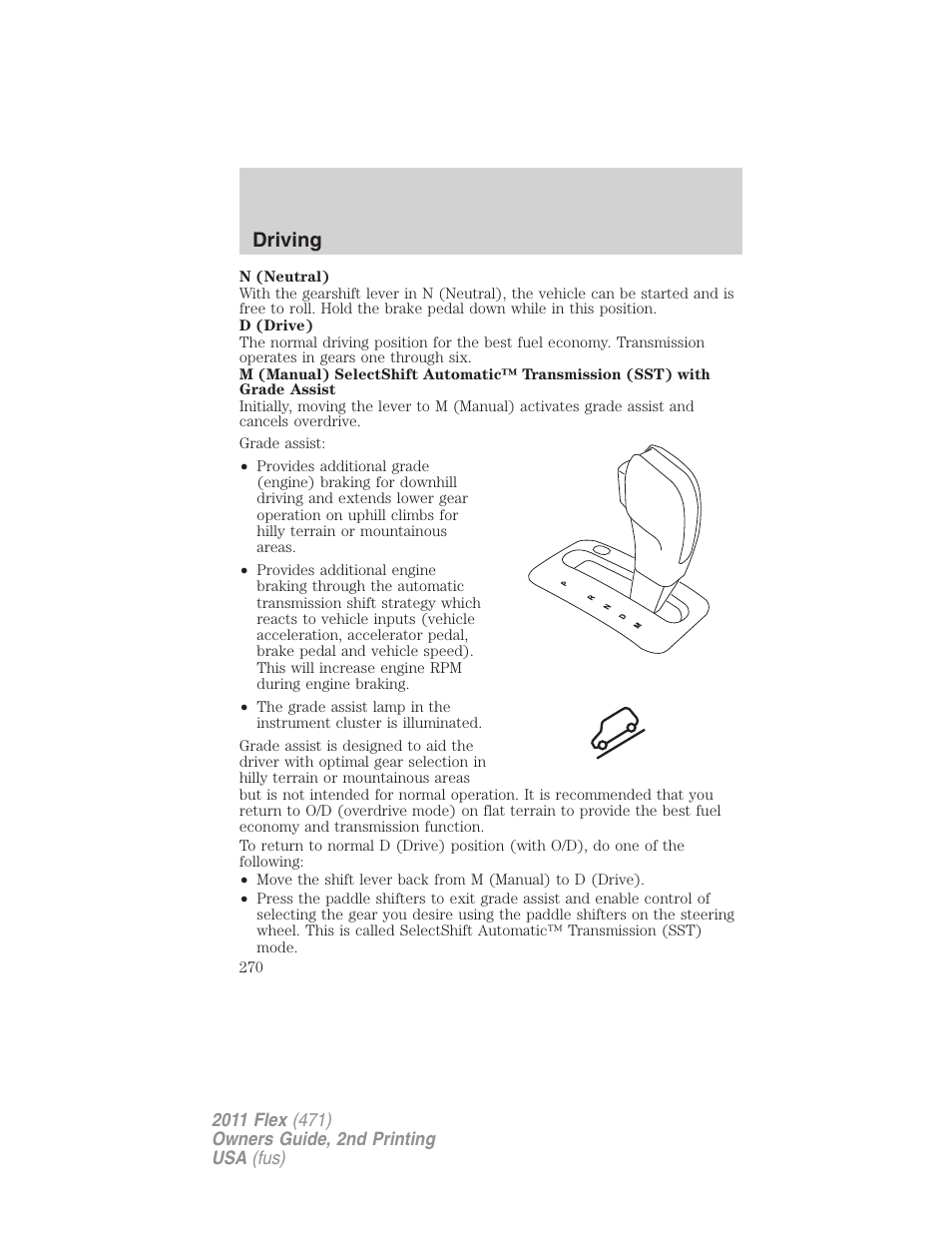 Driving | FORD 2011 Flex v.2 User Manual | Page 270 / 418